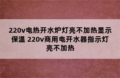 220v电热开水炉灯亮不加热显示保温 220v商用电开水器指示灯亮不加热